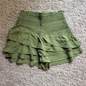 Fab’rik high waisted green ruffle shorts - size small